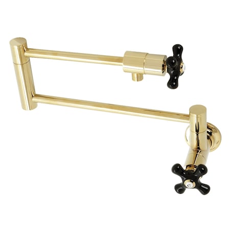 Kingston Brass KS4102PKX Duchess Wall Mount Pot Filler, Polished Brass KS4102PKX